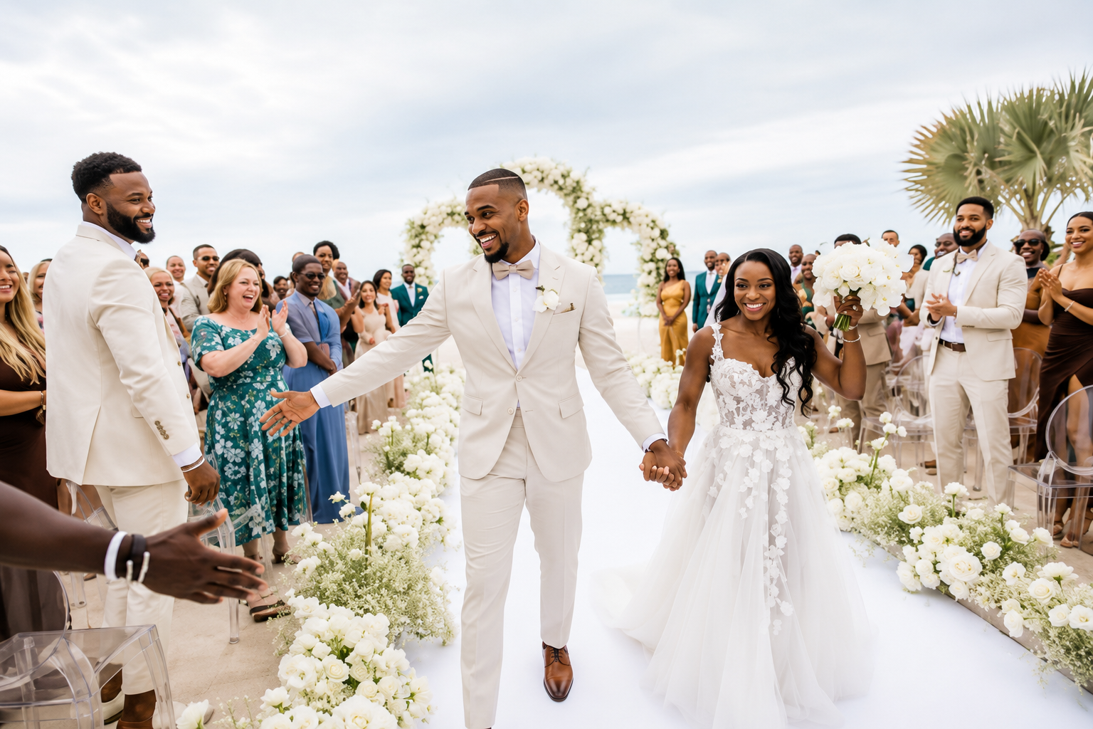 Beautiful beach wedding ceremony in South Florida