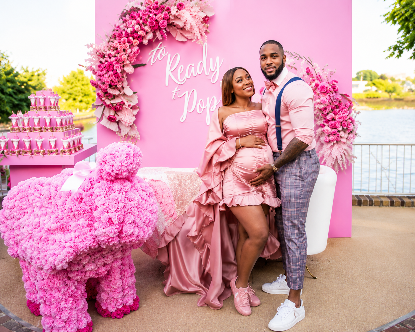 Pink Ready to Pop baby shower celebration